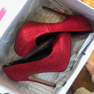 Red Sequin Heels